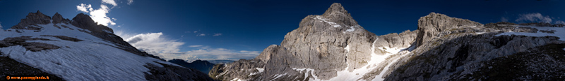Il Piz Sagron, Cima Comedon e nascosto il Sass de Mur